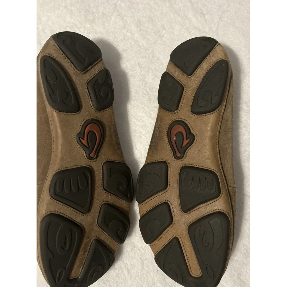 OluKai Moloa Kohana Mens 10 Brown Suede Leather Slip On Loafers 10184-1010